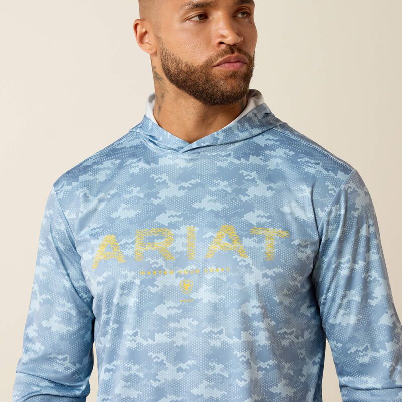 Men's Rebar Sunblocker Printed Craft Hooded Long Sleeve T-Shirt 10071658