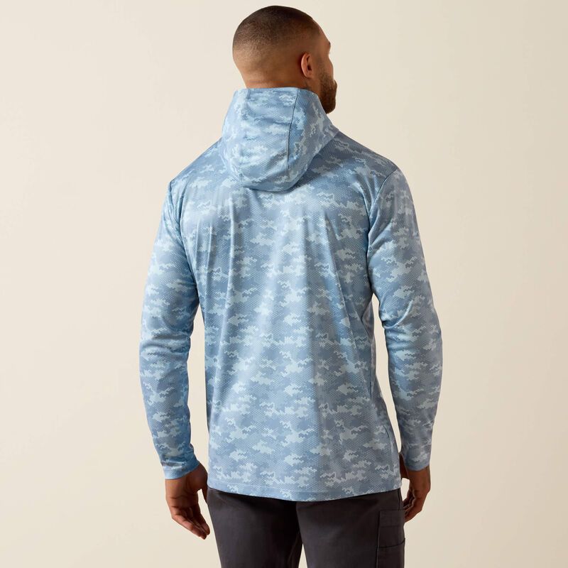 Men's Rebar Sunblocker Printed Craft Hooded Long Sleeve T-Shirt 10071658