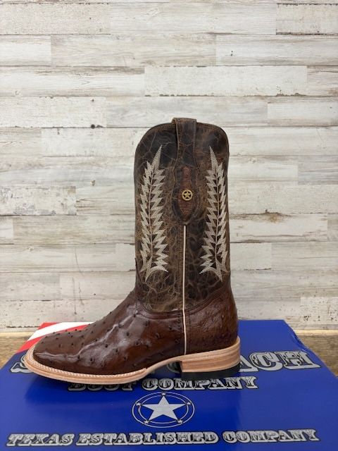 Men's Stage Coach Boot Ostrich Umber Brucciato