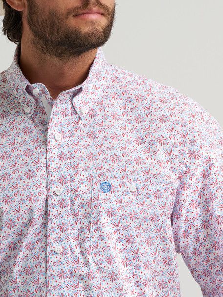 Men's Wrangler George Strait Blue/Red Print 112379061