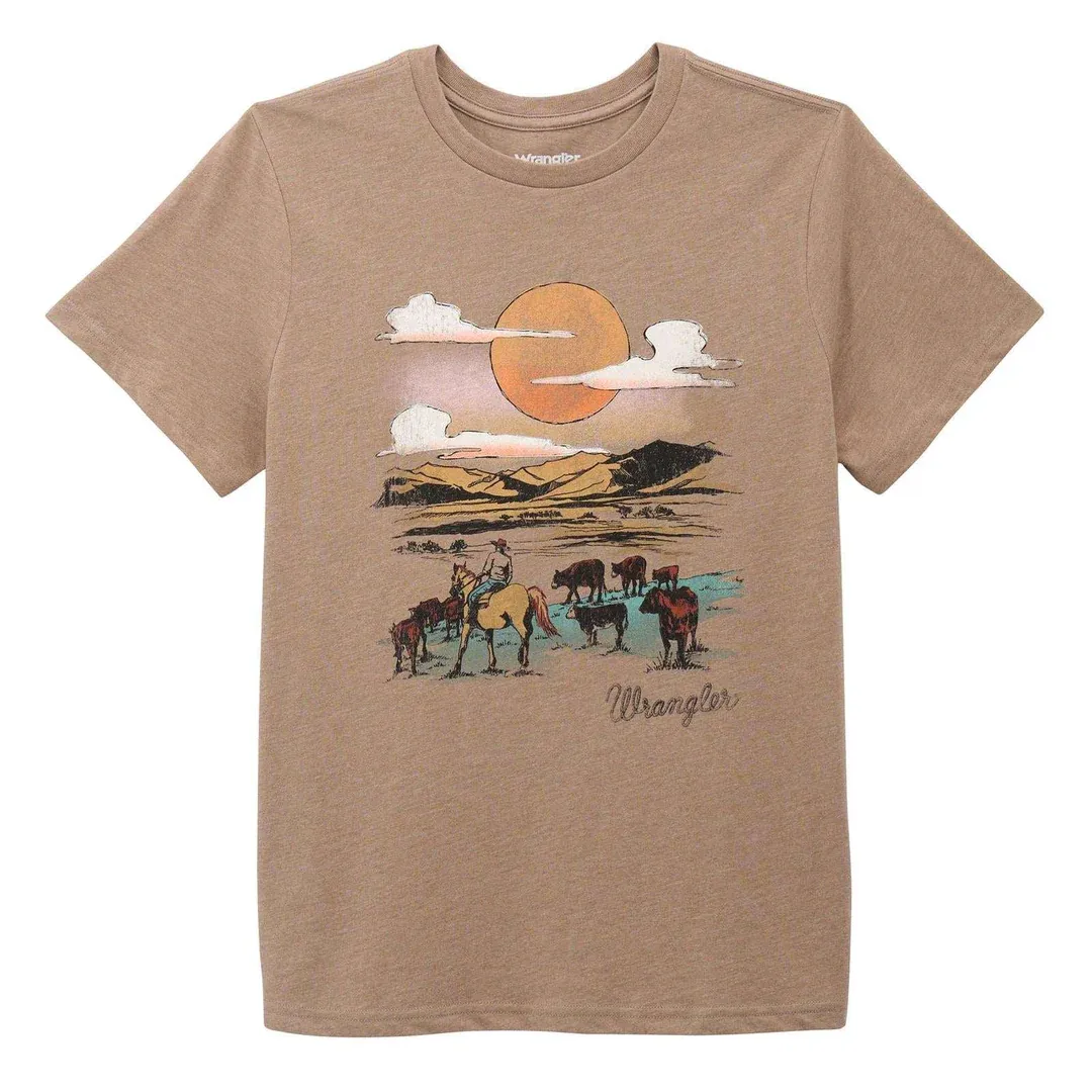 Wrangler® Short Sleeve T-Shirt - Regular Fit - Desert Taupe Heather - 112375870