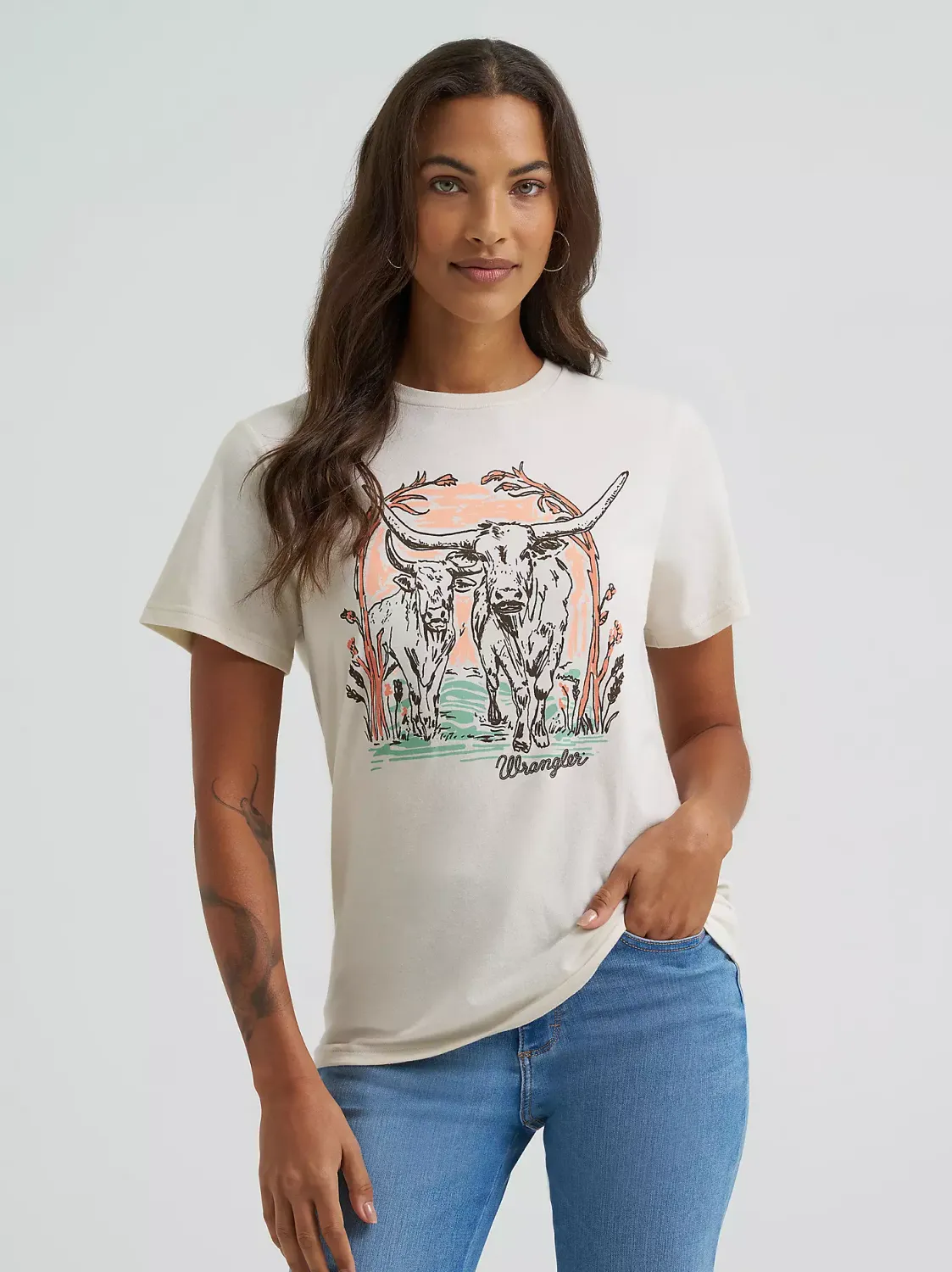 Wrangler Short Sleeve T-Shirt Silver Birch Heather 112375871