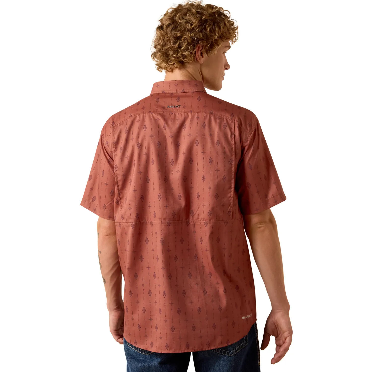 Ariat Men's VentTEK Copper Brown Printed Button Down Shirt 10073430