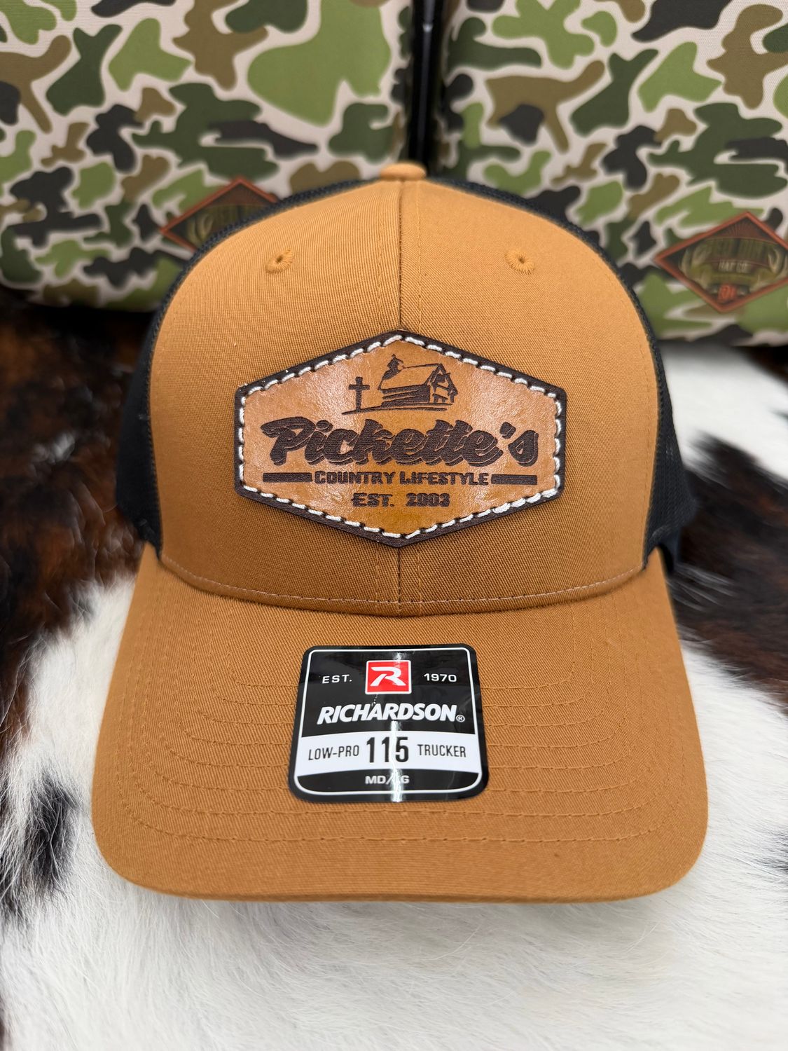 Pickette's Richardson 115 Hat Leather Patch 2 Brown