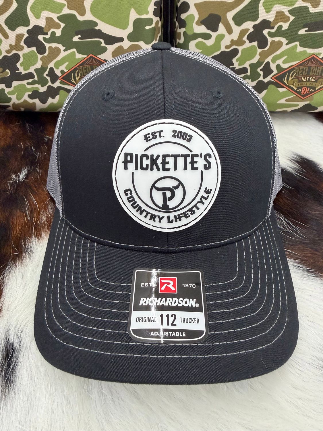 Pickette's Richardson 112 Hat Rubber Patch 2 Black/Grey