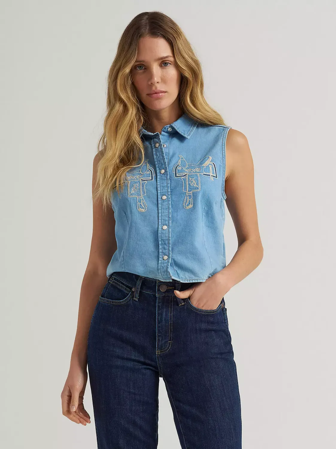 Wrangler Retro® Americana Sleeveless Snap Shirt 112379487
