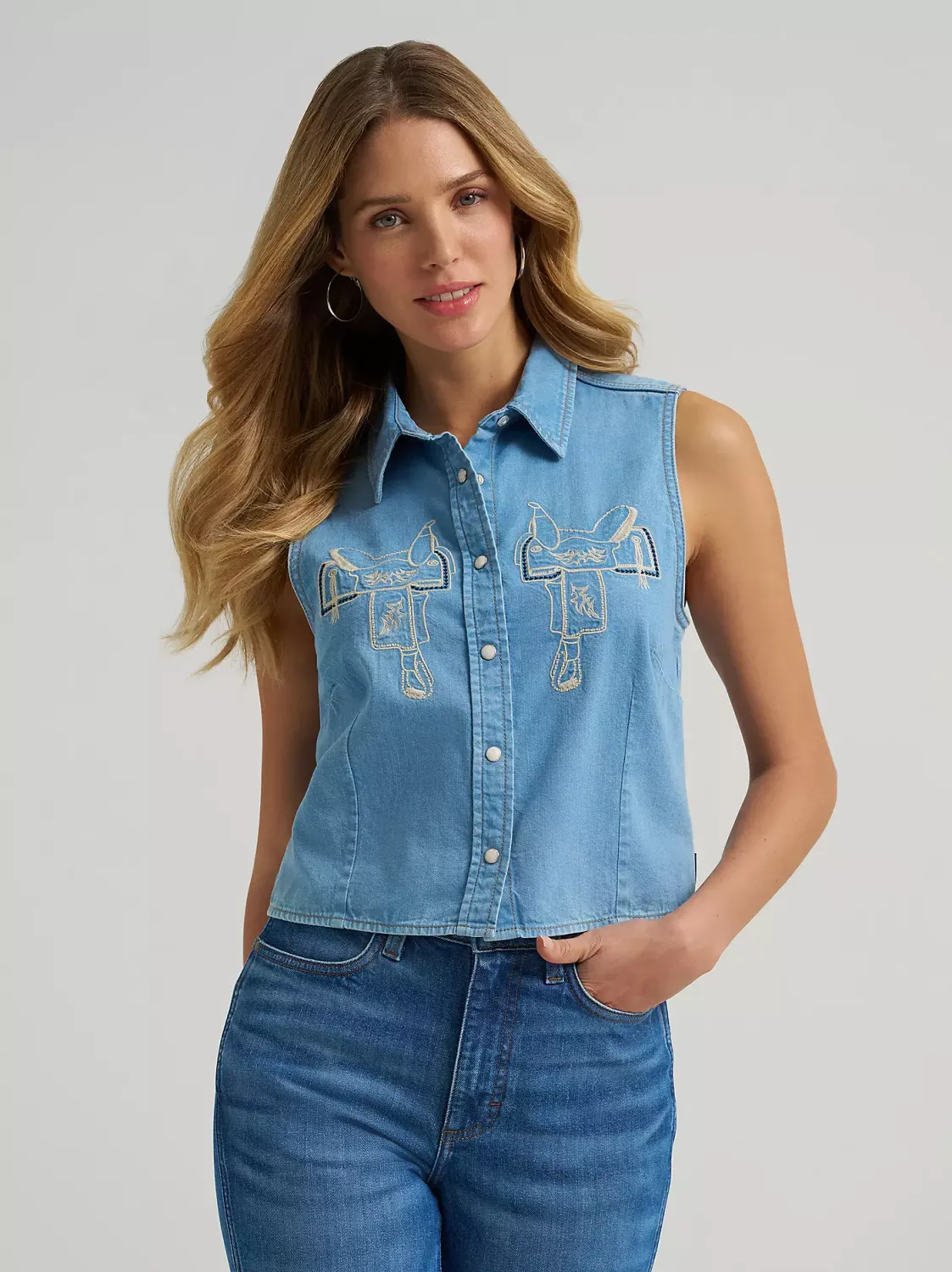Wrangler Retro® Americana Sleeveless Snap Shirt 112379487