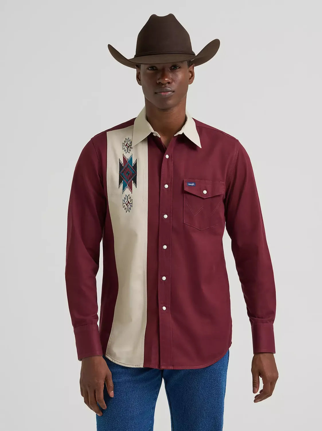 Wrangler Vintage-Inspired Contrast Band Snap Shirt 112382000