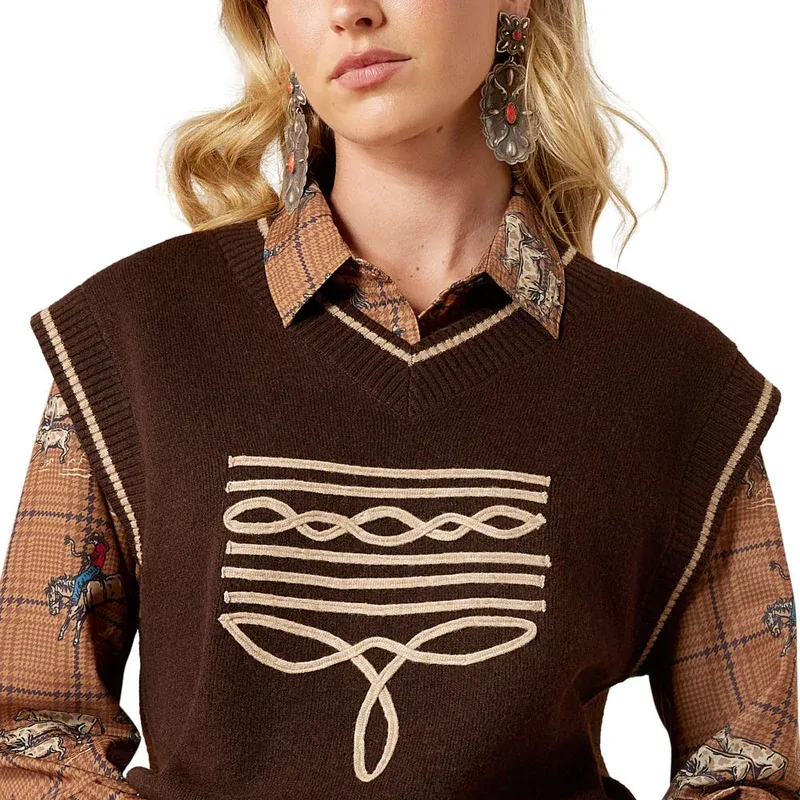 Ariat Women's Chicory Coffee Wichita Sweater Vest 10079634