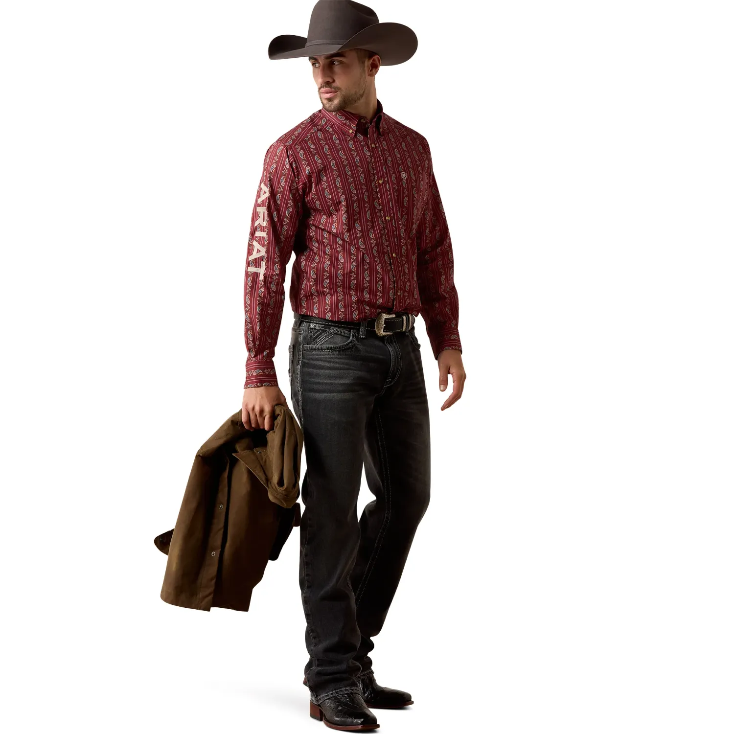 Ariat Men's Team Dutton Ketchup Paisley Striped 10079371