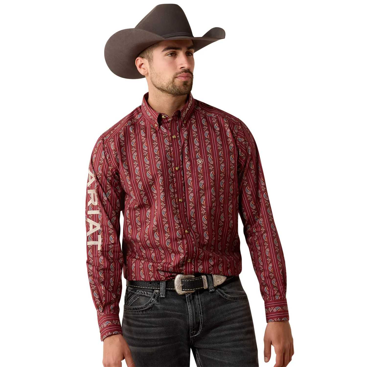 Ariat Men's Team Dutton Ketchup Paisley Striped 10079371