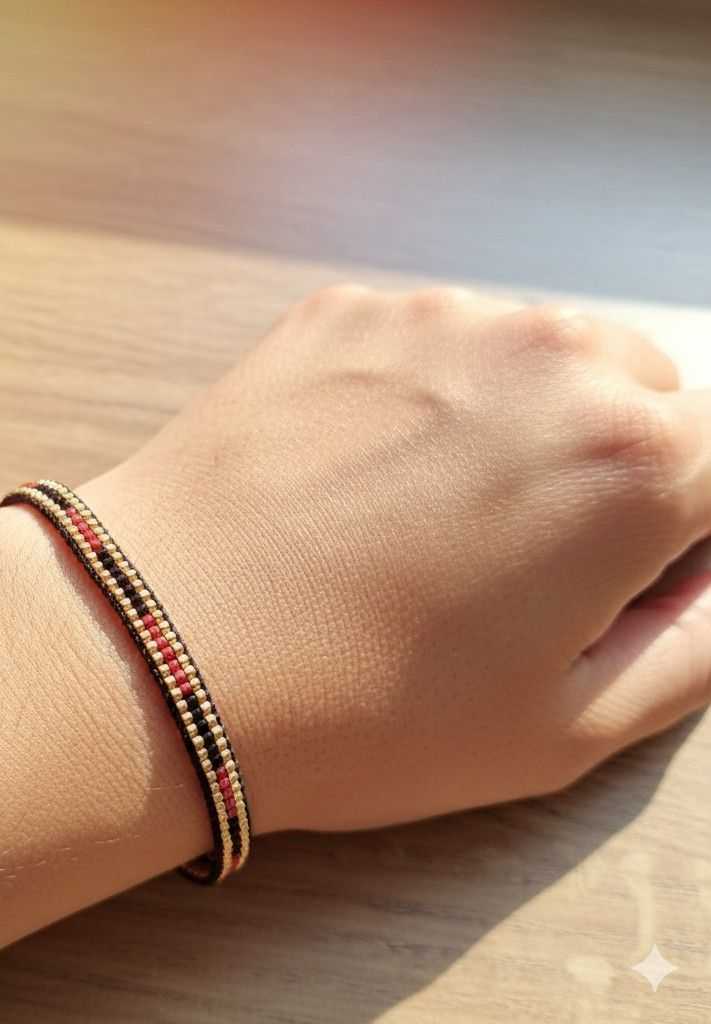 Bransoletka Miyuki z makramowym zapięciem