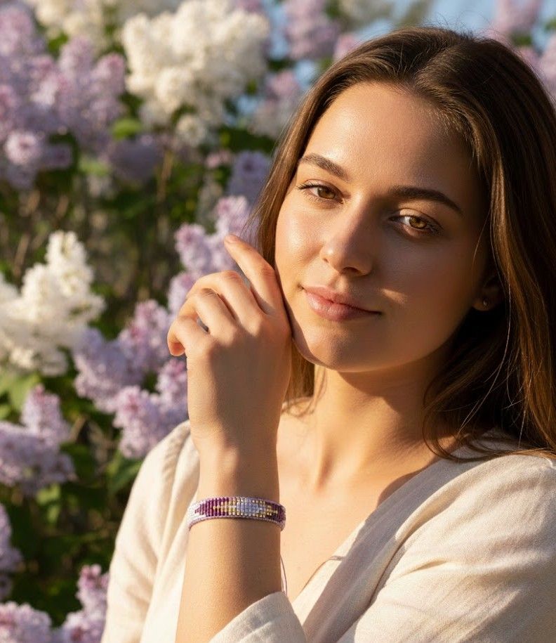 Bransoletka Miyuki z makramowym zapięciem