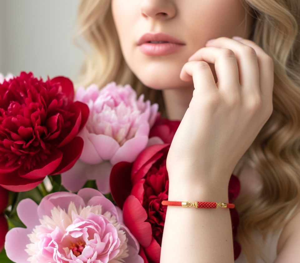 Regulowana bransoletka z elementem z japońskich koralików Miyuki.