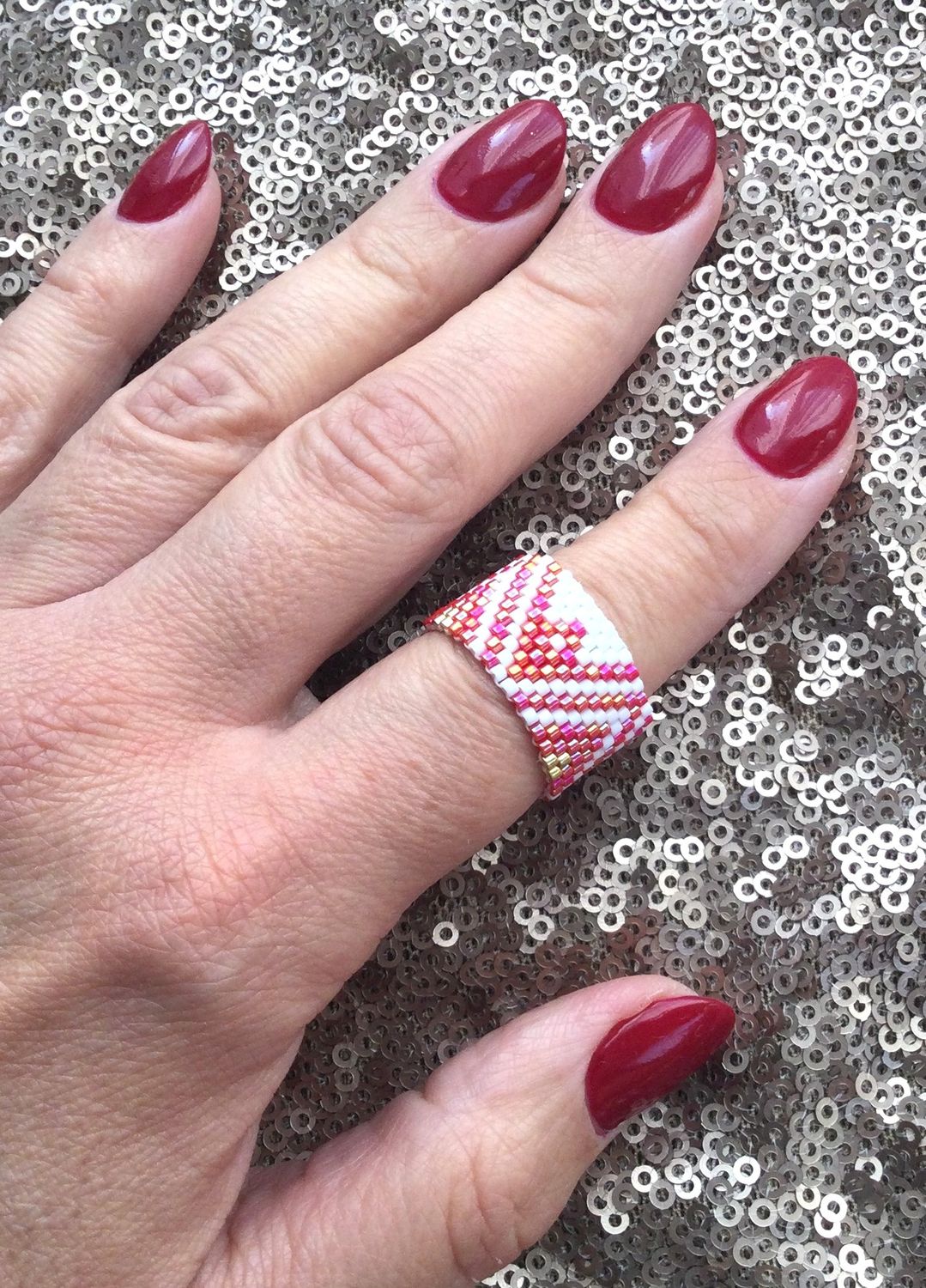 Pierścionek Obrączka Miyuki rozm. 20