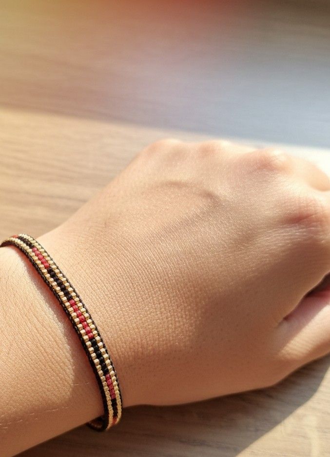 Bransoletka Miyuki z makramowym zapięciem