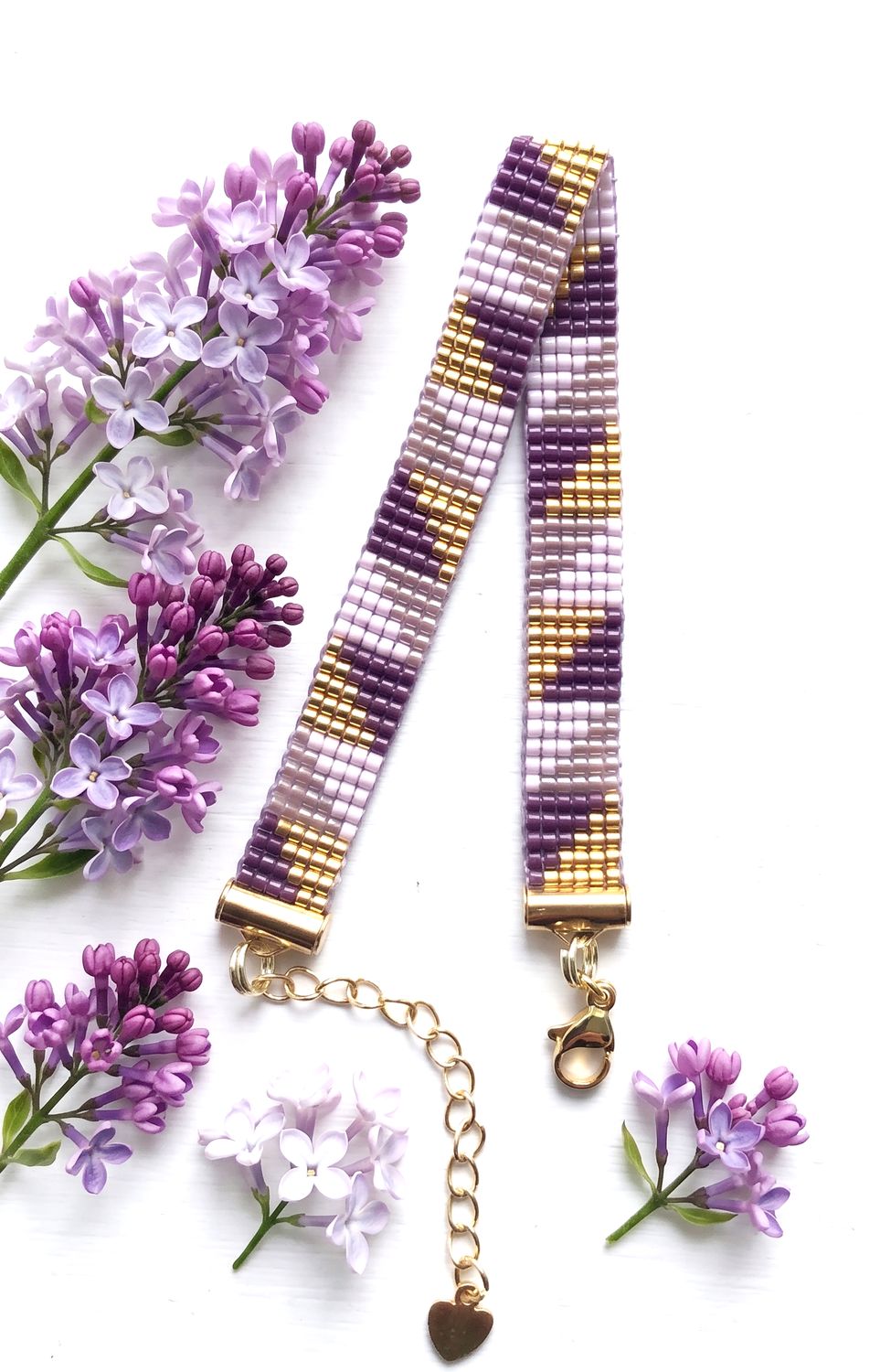 Bransoletka Miyuki Lilac Gold