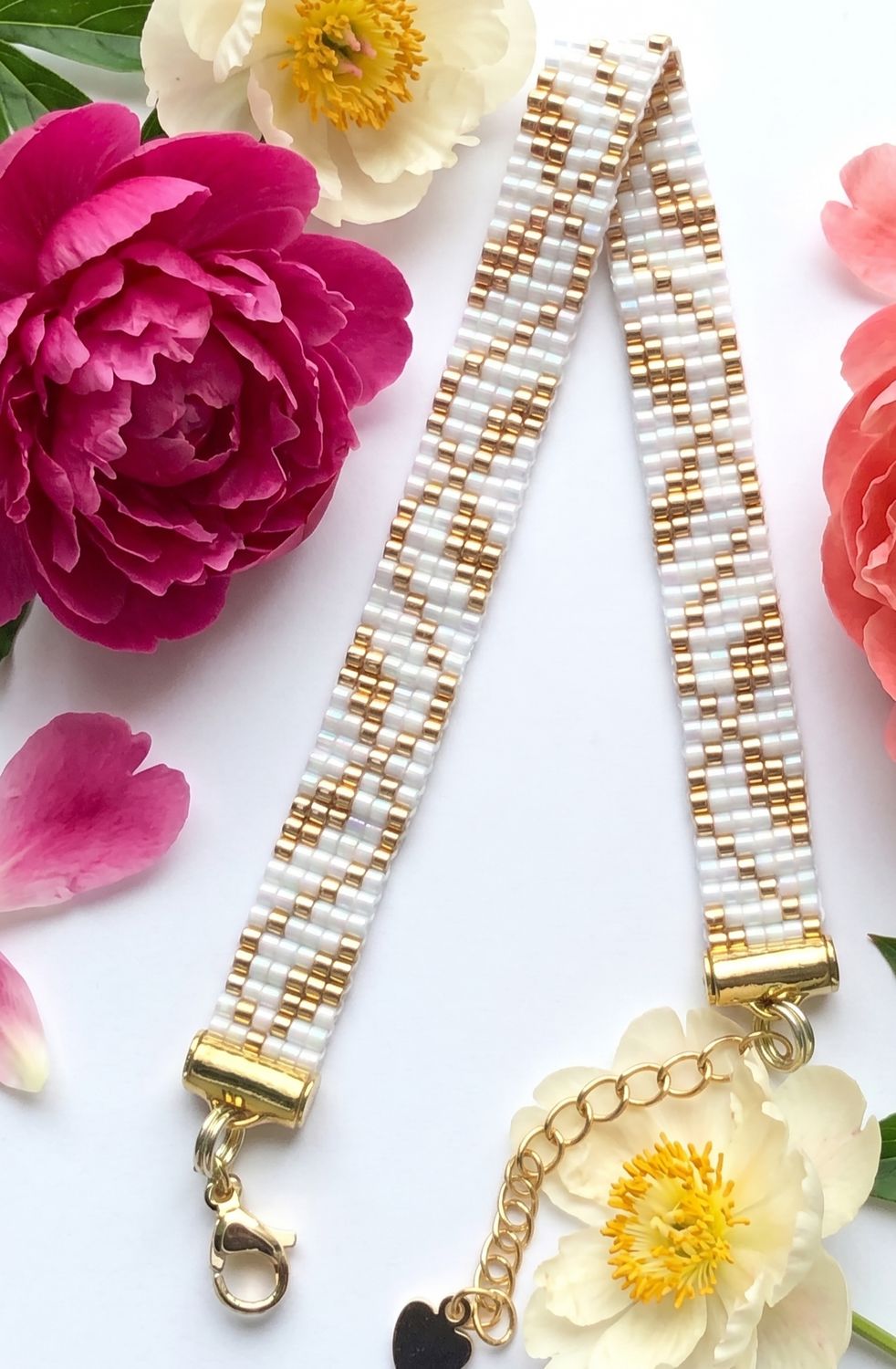 Bransoletka Miyuki Floral White