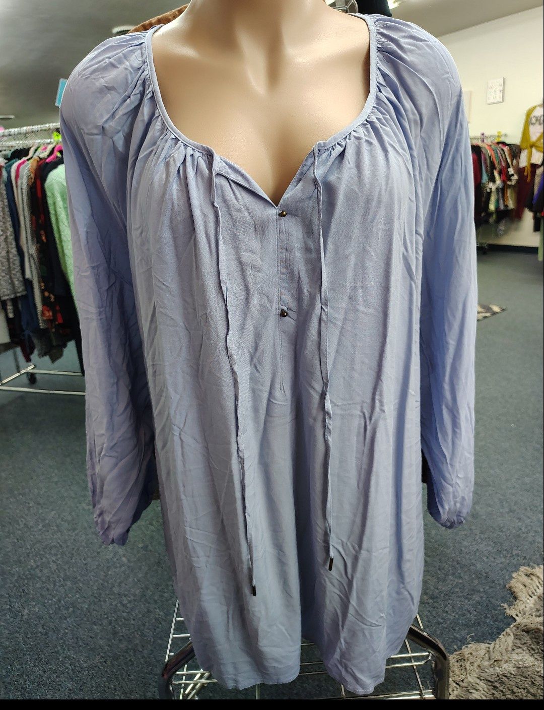 Ellos blue tie front shirt with buttons size 5x