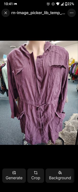 Torrid purple button front thermal hooded shirt size 6x