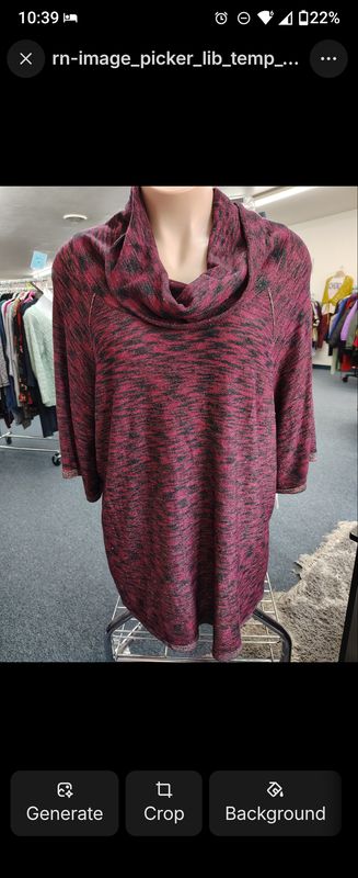 Catherines glitter red and black cowl neck top size 5x