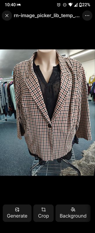 Studio by Torrid brown and black argyle print blazer jacket size 6x