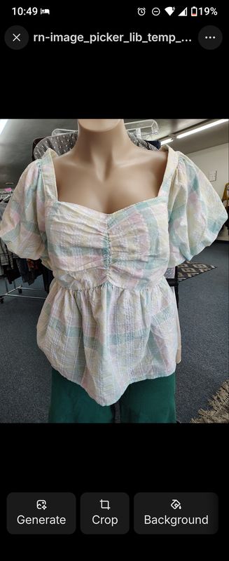 Old Navy plaid babydoll crop top size 4x