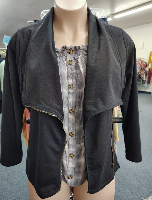 Andree by Unit black side zip moto blazer jacket size 1x