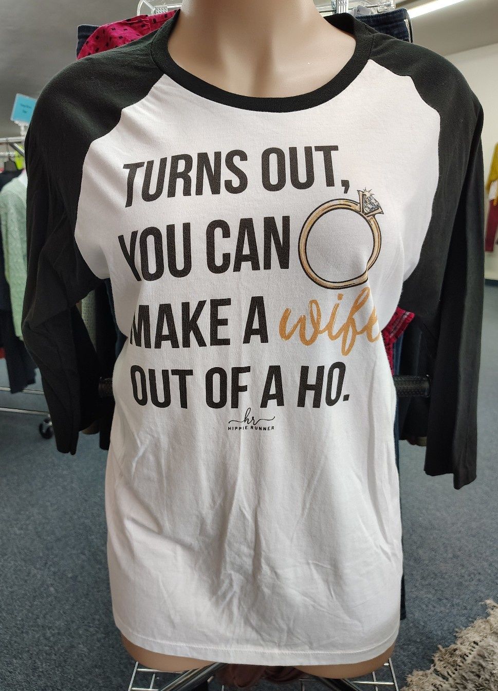 Hippie Runner funny wife marriage tee 2x