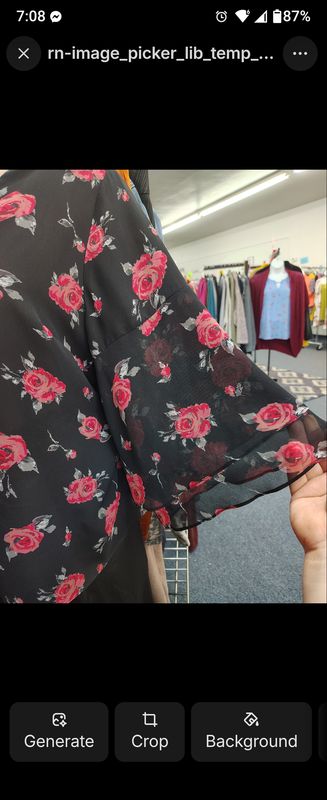 Lane Bryant black floral chiffon flutter sleeve blouse 3x