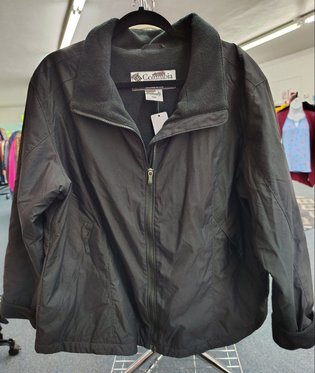 Columbia mid weight coat jacket fleece lined black size 2x