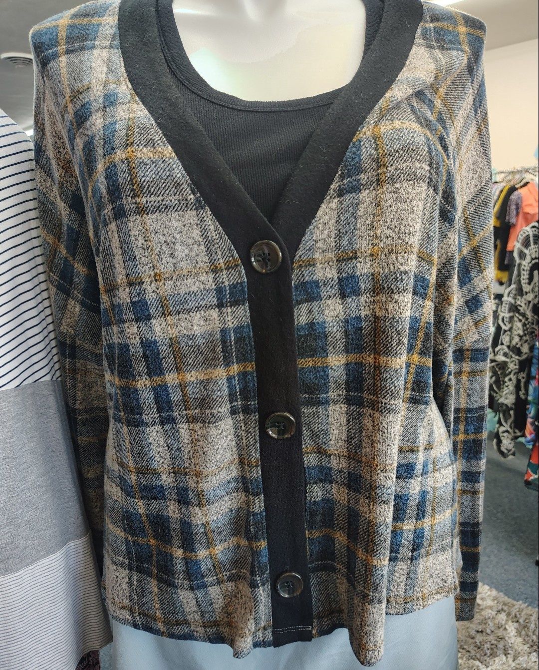 Maurices plaid cardigan size 4x