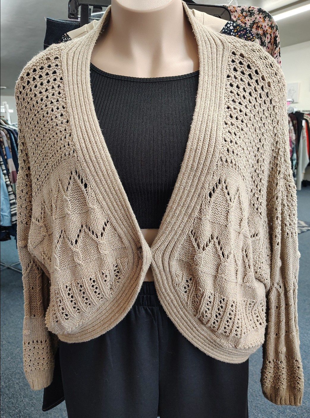 Old Navy brown crochet cardigan size XXL