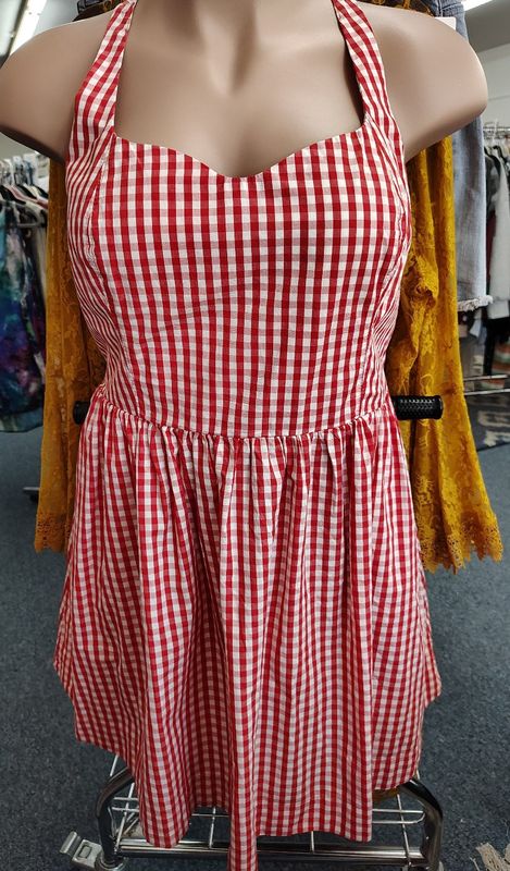 Old Navy NWT red and white plaid pinup dress size xxl