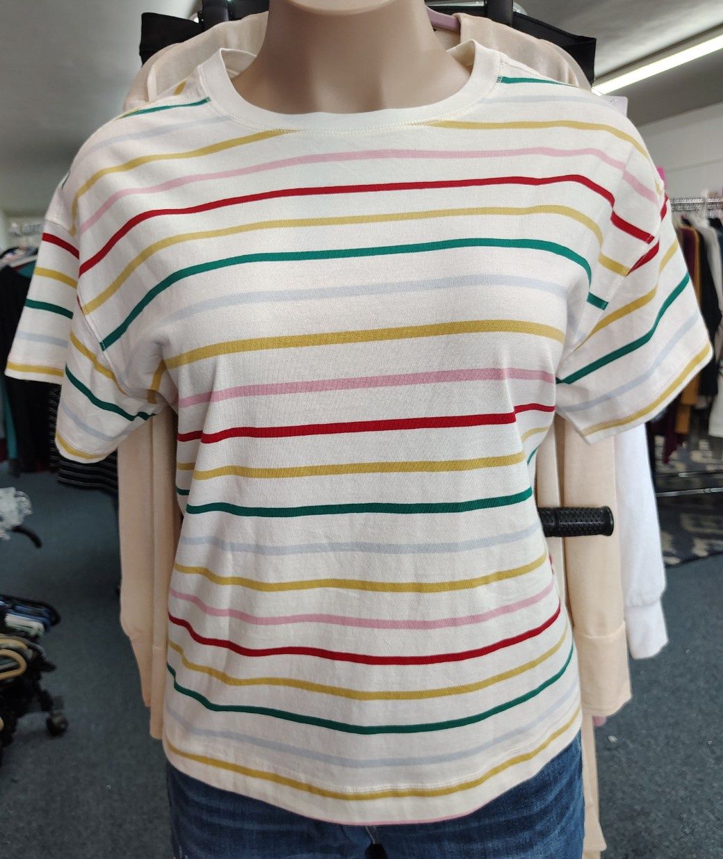 Old Navy striped white tee size XL