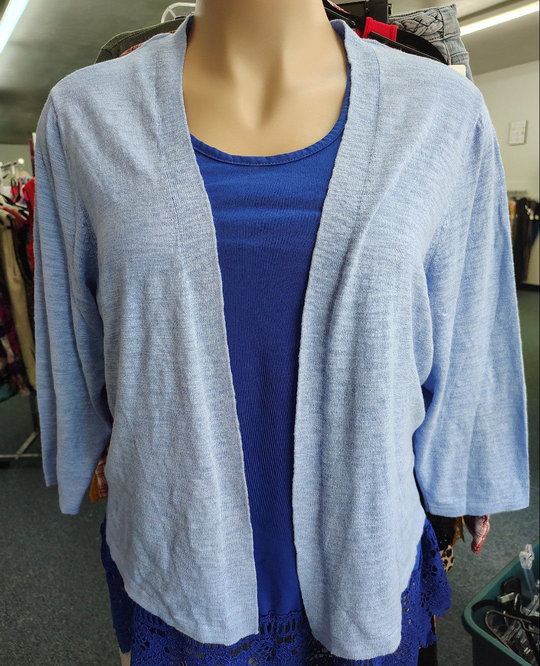 Croft &amp; Barrow light blue lightweight cardigan sweater 1x