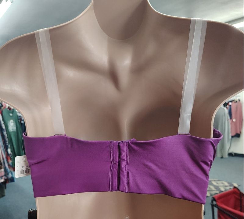 Cacique purple strapless bra with lace size 42F