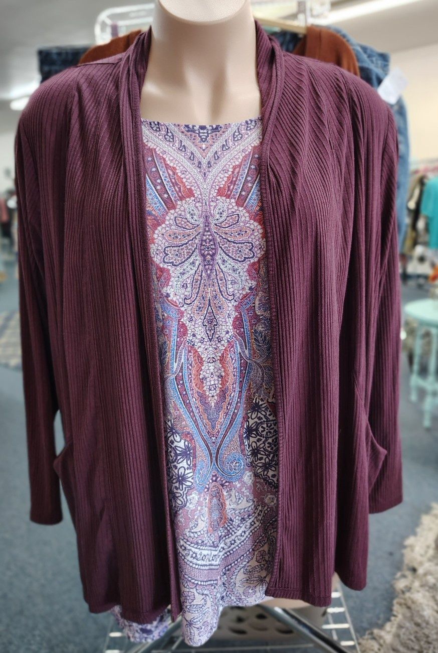 Lane Bryant purple ribbed cardigan size 26/28 4x