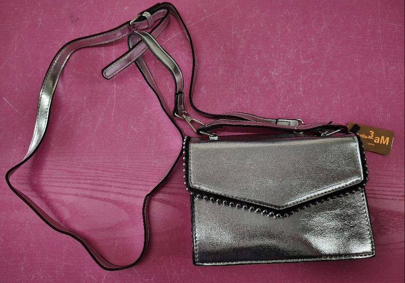 New small silver crossbody bag