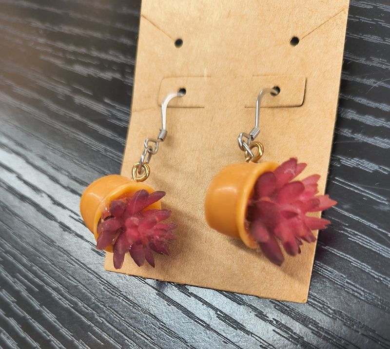 Succ it! Handmade potted succulent earrings