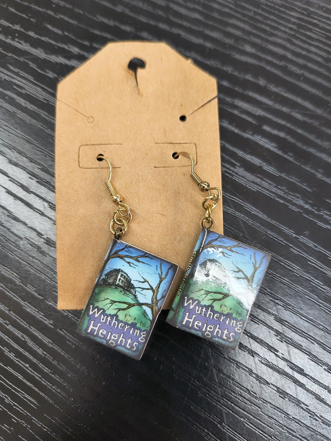 Steamy Reading Wuthering Heights book handmade earrings