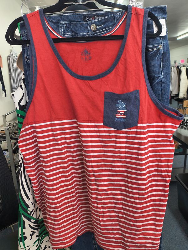 XXL Disney Mickey Mouse striped Americana tank top