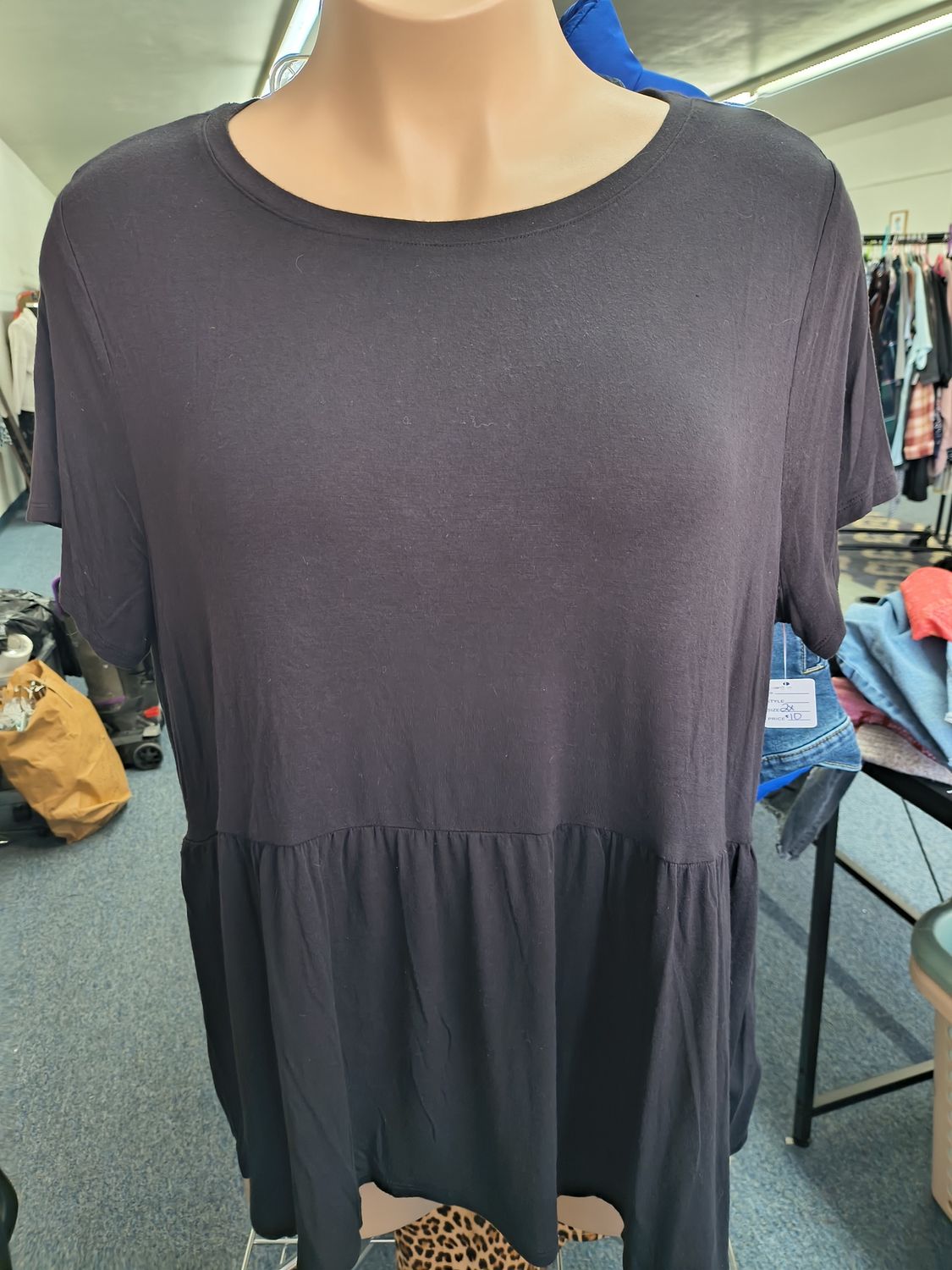 2x Maurices black knit babydoll top