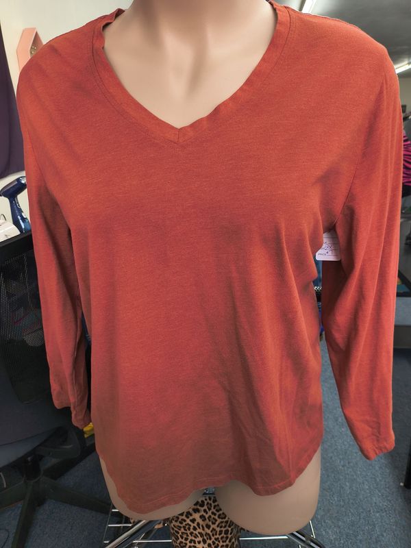 2x Natural Reflections orange long sleeve tee