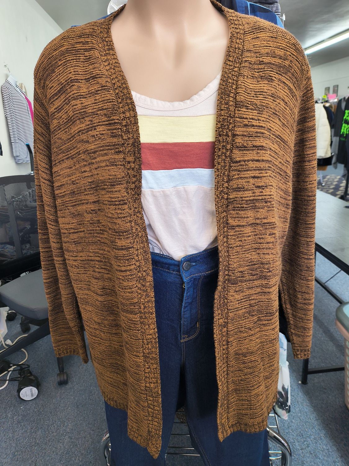 4x Maurices brown marled cardigan with back design