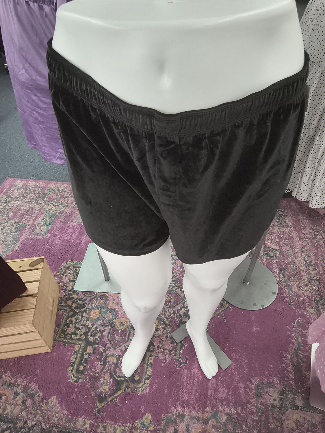 XXL NWT Pink brand black velvet sleep shorts