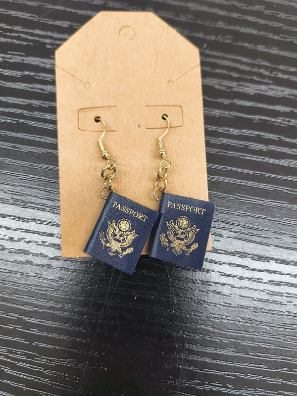 "Travel Babe" Passport book earrings lightweight