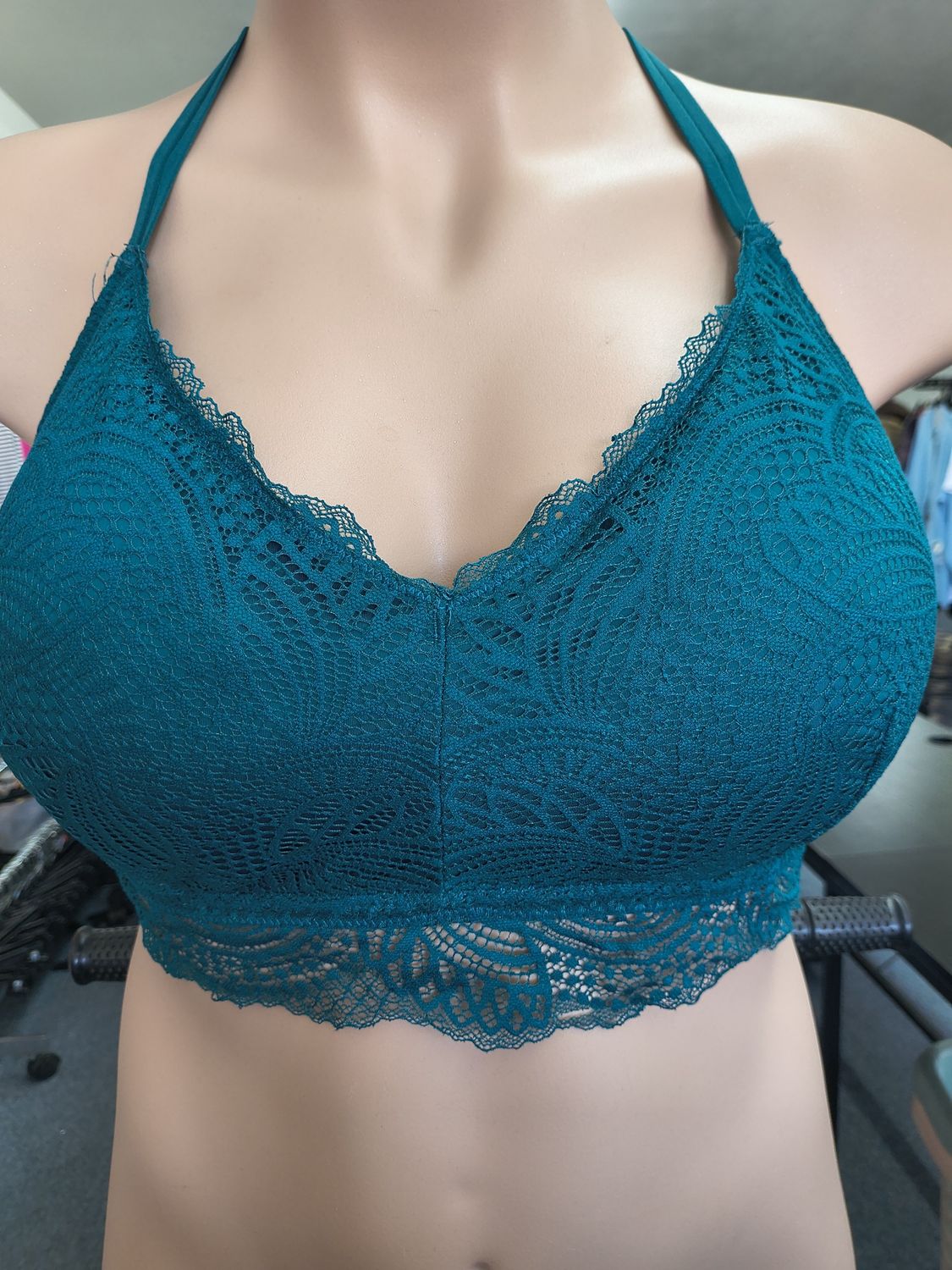 3x Maurices teal lace wirefree bralette with pads