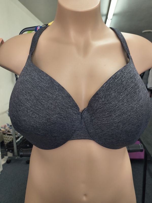 40H Cacique true embrace t-shirt underwire bra gray