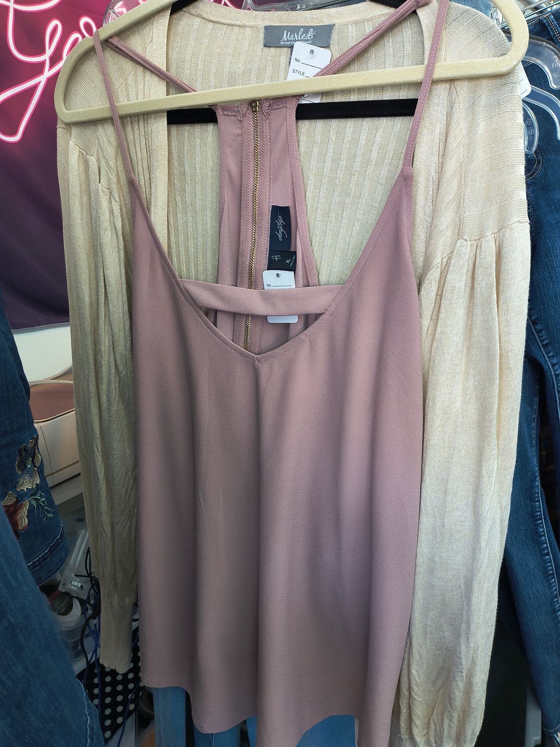 XL Daytrip pink knit tank top